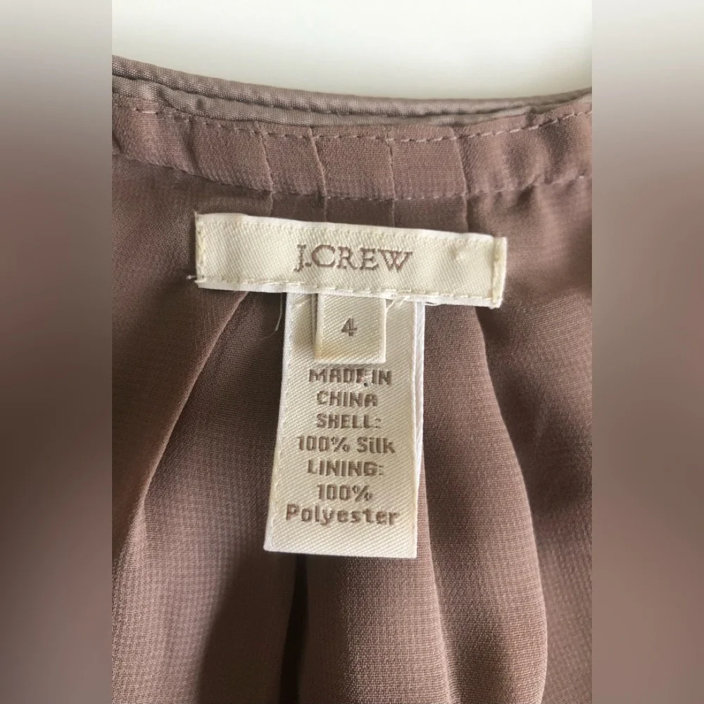 J.Crew Ruffled Lace Trim Wrap Sleeveless Blouse 100% Silk Size: 4